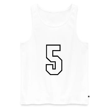5 years jersey number 5 t-shirt sports jersey 5 - Men's Premium Organic Tank Top - white - Front - AI Model Male 178 light (178cm)
