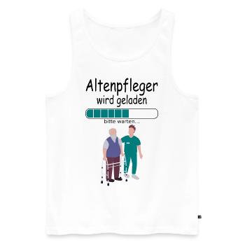 Angehender Altenpfleger Azubi in Ausbildung Beginn - Männer Premium Bio Tank Top - Weiß - Vorne - Michal (187cm)