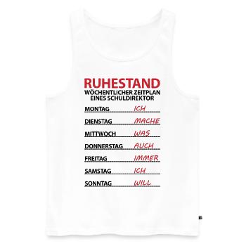 Schuldirektor Ruhestand geht in Rente Pension - Männer Premium Bio Tank Top - Weiß - Vorne - Michal (187cm)