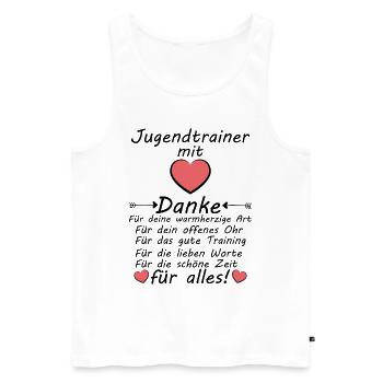Jugendtrainer Jugend Trainer Danke zum Abschied - Männer Premium Bio Tank Top - Weiß - Vorne - Michal (187cm)