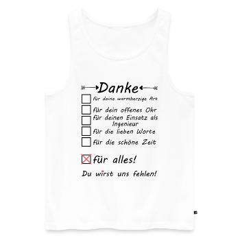 Ingenieur zum Abschied Rente Ruhestand Danke sagen - Männer Premium Bio Tank Top - Weiß - Vorne - Michal (187cm)