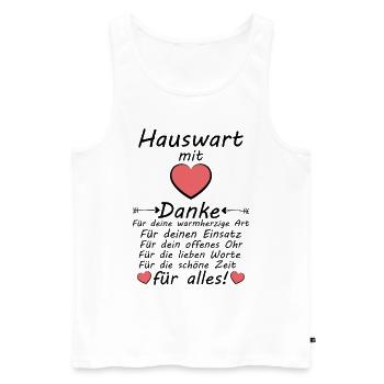 Danke an Hauswart Abschiedsgeschenk Abschied Rente - Männer Premium Bio Tank Top - Weiß - Vorne - Michal (187cm)