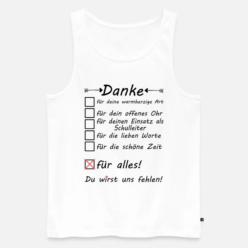 Abschiedsgeschenk Abschied Schulleiter - Männer Premium Bio Tank Top - Weiß
