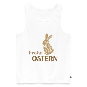 Frohe-Ostern - Männer Premium Bio Tank Top - Weiß - Vorne - Michal (187cm)