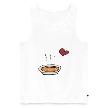 Essen Suppe - Männer Premium Bio Tank Top - Weiß - Vorne - AI Model Male 178 light (178cm)