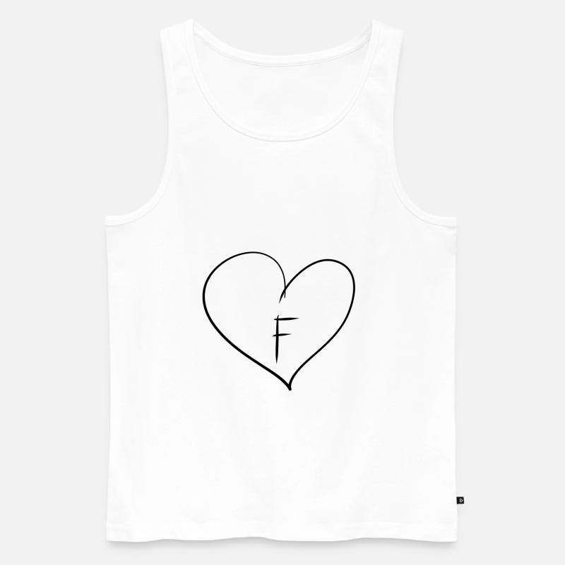 Herz Buchstabe - Männer Premium Bio Tank Top - Weiß