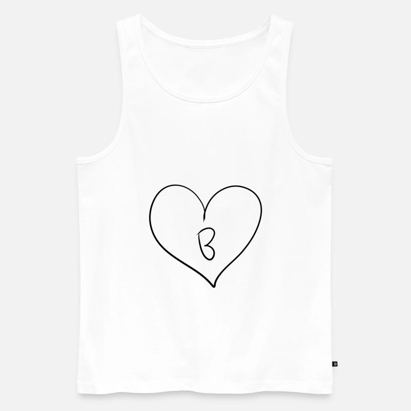 Herz Buchstabe - Männer Premium Bio Tank Top - Weiß