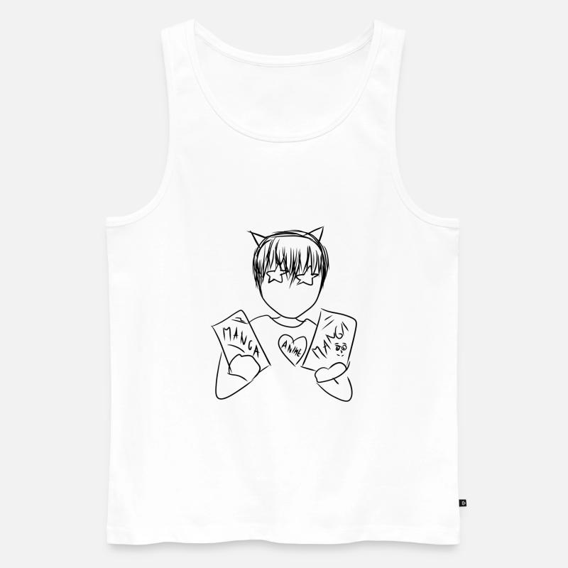 Manga Nerd - Männer Premium Bio Tank Top - Weiß