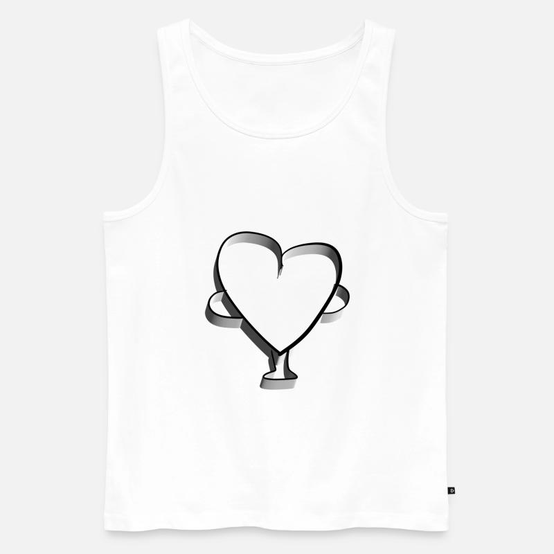 Trophäe liebe herz - Männer Premium Bio Tank Top - Weiß