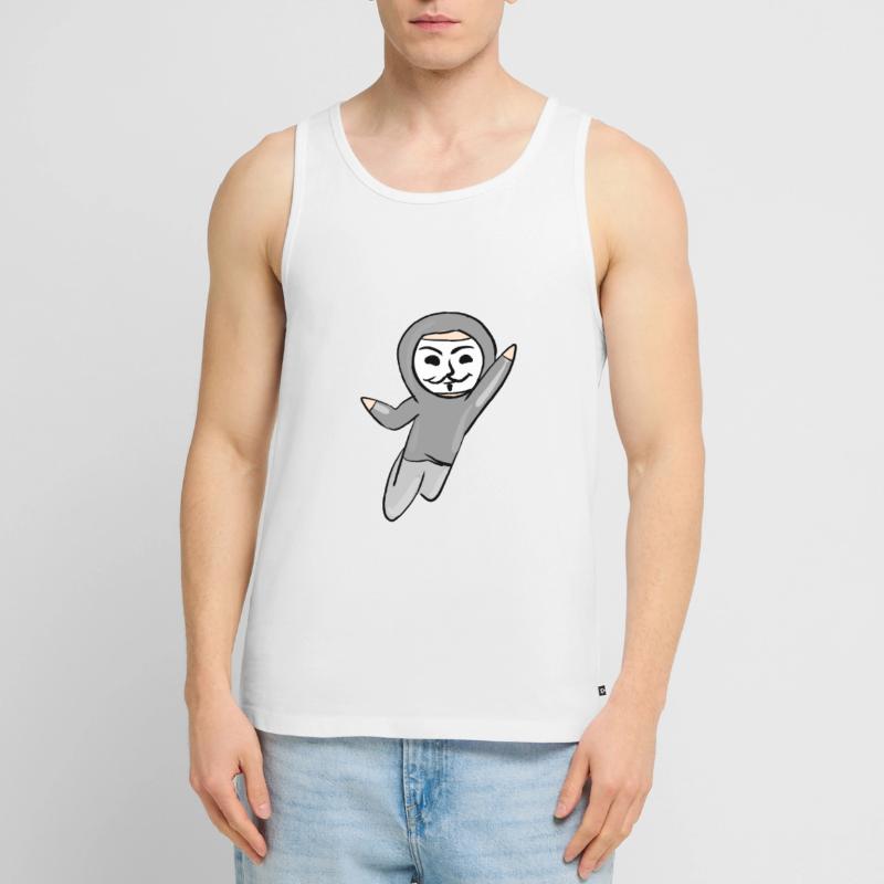 anonymous anonymous hacker mask hack programmer Men's Premium Organic Tank Top