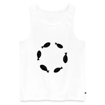 cercle poisson poisson nagent militants des droits des animaux - Débardeur bio Premium Homme - blanc - Devant - Michal (187cm)