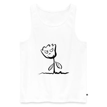 Le symbole de la plante rose à fleurs laisse une rage en colère - Débardeur bio Premium Homme - blanc - Devant - Michal (187cm)