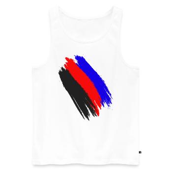 Polyamorie Flagge Polyamorös Fahne Pride Polyamory - Männer Premium Bio Tank Top - Weiß - Vorne - AI Model Male 178 light (178cm)