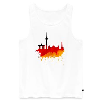Berlin Skyline Germany Flag German Flag - Men's Premium Organic Tank Top - white - Front - AI Model Male 178 light (178cm)