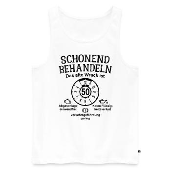 Schonend Behandeln 50. Geburtstag Altes Wrack 50 - Männer Premium Bio Tank Top - Weiß - Vorne - AI Model Male 178 light (178cm)