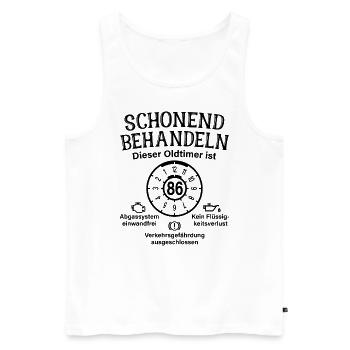 86. Geburtstag Schonend Behandeln Oldtimer Ist 86 - Männer Premium Bio Tank Top - Weiß - Vorne - Michal (187cm)