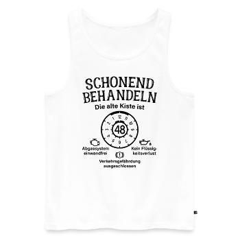 48. Geburtstag Schonend Behandeln Alte Kiste 48 - Männer Premium Bio Tank Top - Weiß - Vorne - Michal (187cm)