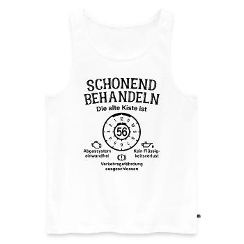 56. Geburtstag Schonend Behandeln Alte Kiste 56 - Männer Premium Bio Tank Top - Weiß - Vorne - Michal (187cm)