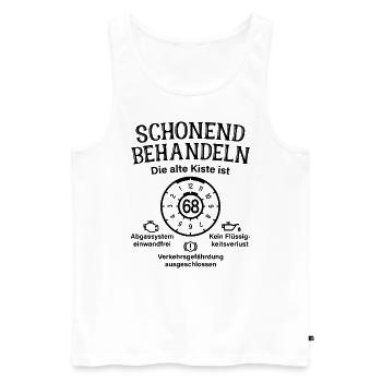 68. Geburtstag Schonend Behandeln Alte Kiste 68 - Männer Premium Bio Tank Top - Weiß - Vorne - Michal (187cm)