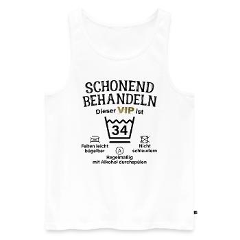 34. Geburtstag Schonend Behandeln 34 VIP ist 34 - Männer Premium Bio Tank Top - Weiß - Vorne - Michal (187cm)