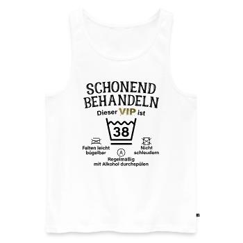 38. Geburtstag Schonend Behandeln 38 VIP ist 38 - Männer Premium Bio Tank Top - Weiß - Vorne - Michal (187cm)