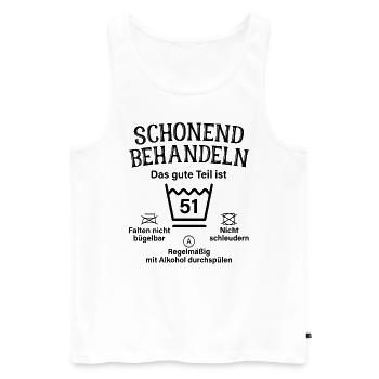 51. Geburtstag Schonend Behandeln 51 Teil Ist 51 - Männer Premium Bio Tank Top - Weiß - Vorne - Michal (187cm)