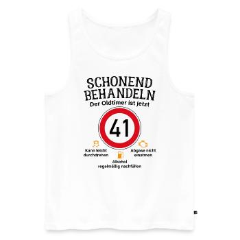 41. Geburtstag Schonend Behandeln Oldtimer Ist 41 - Männer Premium Bio Tank Top - Weiß - Vorne - AI Model Male 178 light (178cm)