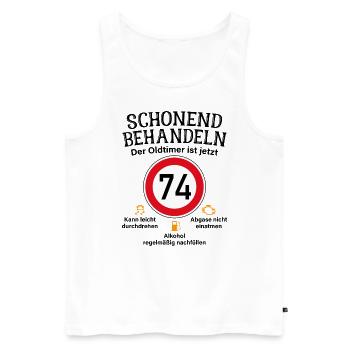 74. Geburtstag Schonend Behandeln Oldtimer Ist 74 - Männer Premium Bio Tank Top - Weiß - Vorne - AI Model Male 178 light (178cm)