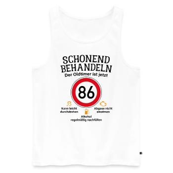 86. Geburtstag Schonend Behandeln Oldtimer Ist 86 - Männer Premium Bio Tank Top - Weiß - Vorne - Michal (187cm)