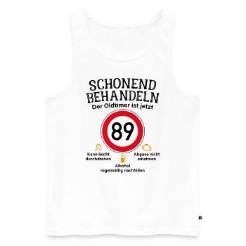 89. Geburtstag Schonend Behandeln Oldtimer Ist 89 - Männer Premium Bio Tank Top - Weiß - Vorne - Michal (187cm)