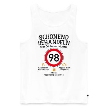 98. Geburtstag Schonend Behandeln Oldtimer Ist 98 - Männer Premium Bio Tank Top - Weiß - Vorne - AI Model Male 178 light (178cm)