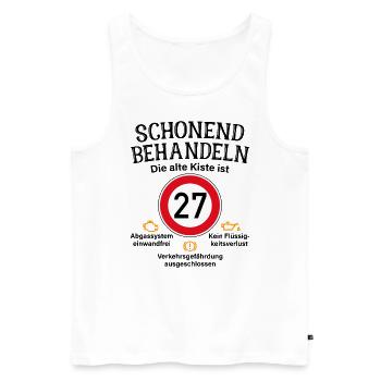 27. Geburtstag Schonend Behandeln 27 Alte Kiste 27 - Männer Premium Bio Tank Top - Weiß - Vorne - Michal (187cm)