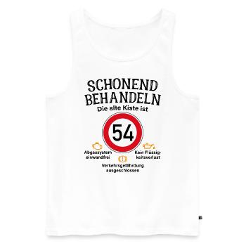 54. Geburtstag Schonend Behandeln 54 Alte Kiste 54 - Männer Premium Bio Tank Top - Weiß - Vorne - Michal (187cm)