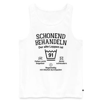 91. Geburtstag Schonend Behandeln Alte Lappen 91 - Männer Premium Bio Tank Top - Weiß - Vorne - AI Model Male 178 light (178cm)
