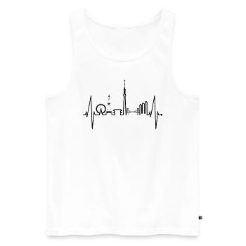 Tokyo Skyline Heartbeat Japan Heart I Love Tokyo - Men's Premium Organic Tank Top - white - Front - AI Model Male 178 light (178cm)
