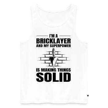 Bricklayer Bricklaying Brick Mason Wall Builder - Men's Premium Organic Tank Top - white - Front - AI Model Male 178 light (178cm)