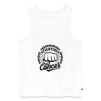 Ich kämpfe mit Krebs - Männer Premium Bio Tank Top - Weiß - Vorne - Michal (187cm)