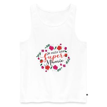 Je Suis Une Mamie - Débardeur bio Premium Homme - blanc - Devant - Michal (187cm)
