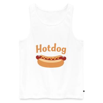 Hotdog Liebe in Schwarz-Weiß Look - Männer Premium Bio Tank Top - Weiß - Vorne - AI Model Male 178 light (178cm)
