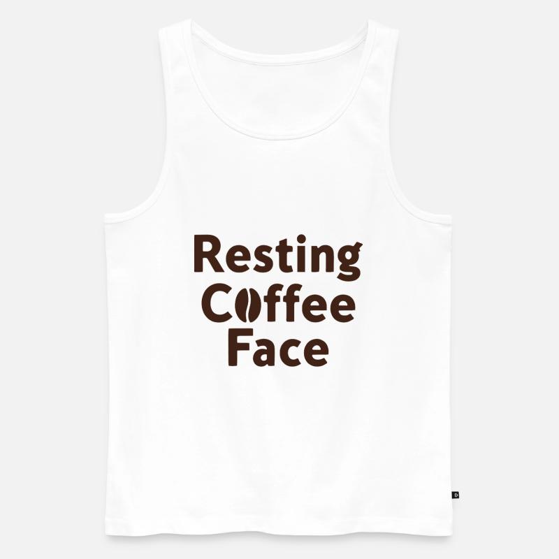 Resting Coffee Face Kaffeeliebe - Männer Premium Bio Tank Top - Weiß