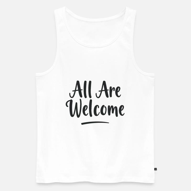 All Are Welcome - Männer Premium Bio Tank Top - Weiß