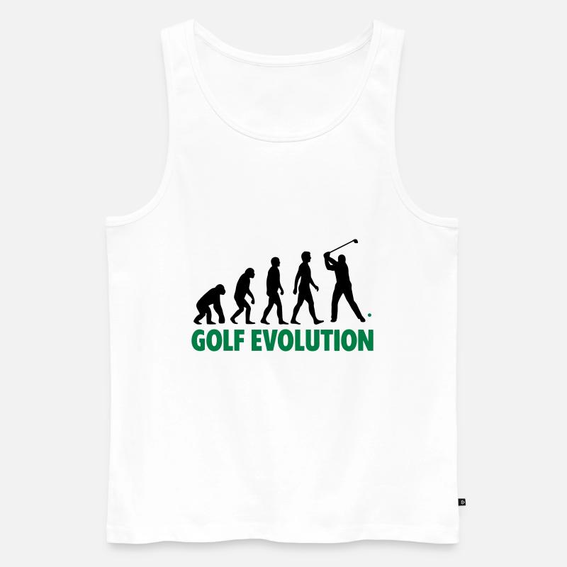 Golf Evolution Sport Motiv - Männer Premium Bio Tank Top - Weiß