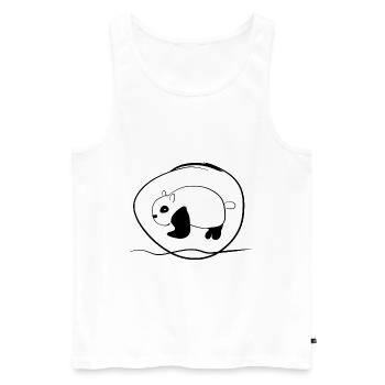 Panda Tier Symbol Kreis Linie - Männer Premium Bio Tank Top - Weiß - Vorne - AI Model Male 178 light (178cm)