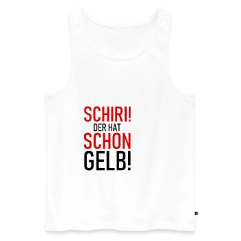 Schiri! Der hat schon gelb! - Fußball - Sport - Männer Premium Bio Tank Top - Weiß - Vorne - Michal (187cm)