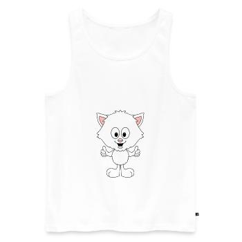 KATZE - LIKE - LIKEN - MÖGEN - TIER - KIND - BABY - Männer Premium Bio Tank Top - Weiß - Vorne - Michal (187cm)