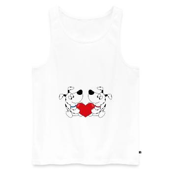 HUNDE - TIERE - LIEBE - TIERLIEB - KINDER - BABY - Männer Premium Bio Tank Top - Weiß - Vorne - Michal (187cm)