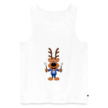 ZAUBERER - ZAUBERN - MAGIE - ZAUBERKASTEN - REH - Männer Premium Bio Tank Top - Weiß - Vorne - Michal (187cm)