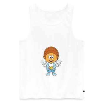 JUNGE - ENGEL - KIND - HIMMEL - BABY - KINDER - Männer Premium Bio Tank Top - Weiß - Vorne - Michal (187cm)