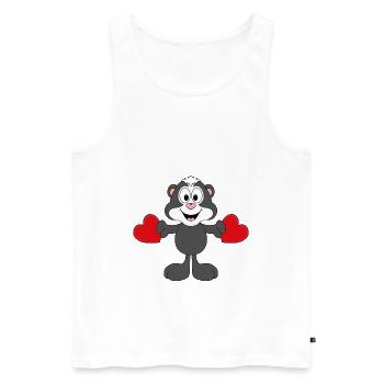 STINKTIER - HERZEN - LIEBE - LOVE - TIER - KINDER - Männer Premium Bio Tank Top - Weiß - Vorne - Michal (187cm)