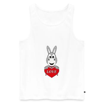 ESEL - HERZ - LIEBE - LOVE - TIER - KIND - BABY - Männer Premium Bio Tank Top - Weiß - Vorne - Michal (187cm)